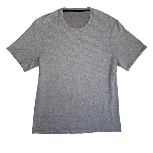 Lululemon Dry Sense Mesh Short Sleeve Heather Gray Shirt Short Sleeve Large - Picture 1 of 6